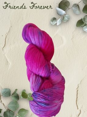 Hand Crafted Fuchsia-Purple Hand Dyed Yarn